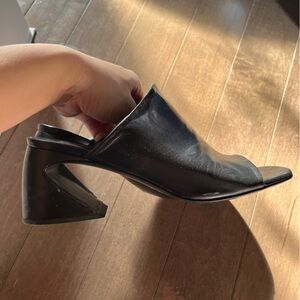 Jil Sander Black Leather Mules
